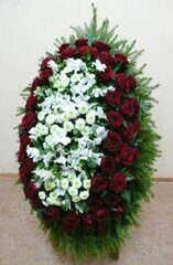 Венок из живых цветов ЖВ-19 "Роза композиция" (100 см)